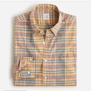 NEW WITH TAGS - J.Crew Secret Wash cotton poplin shirt Seb Gold Multi